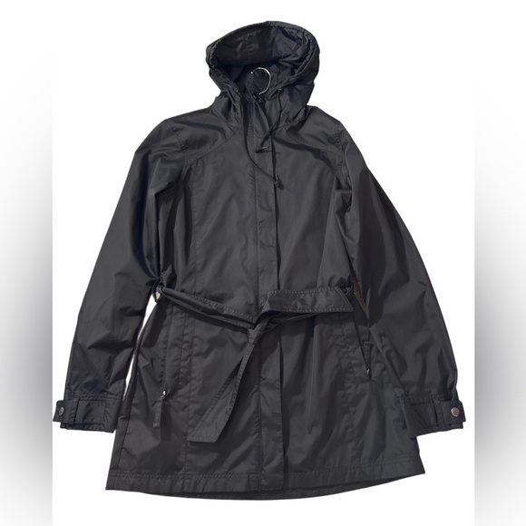 Columbia Omni Shield Women’s Fullzip Black Hooded Belted Technical Jacket Size M - Picture 1 of 12